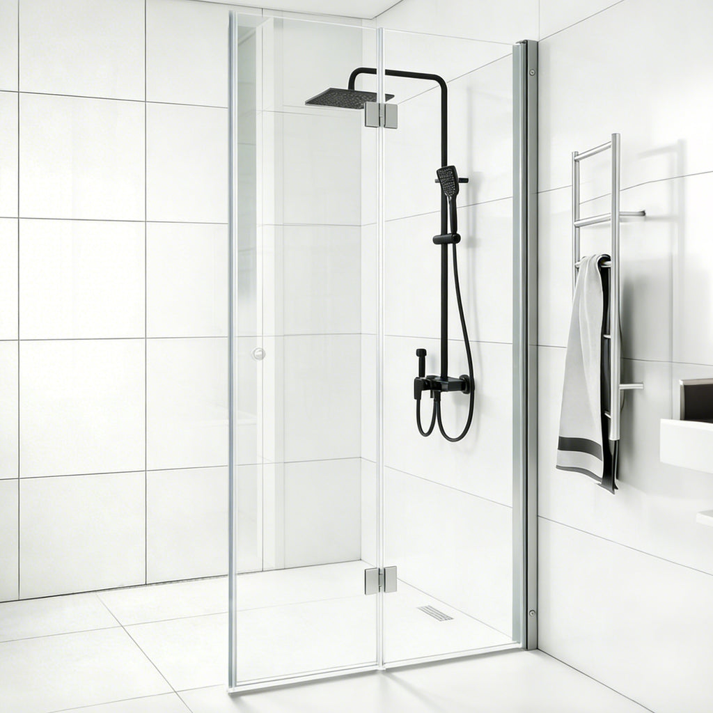 Bi-Fold Semi-Frameless Shower Door with 5/16" Laminated Tempered Glass