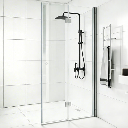 Bi-Fold Semi-Frameless Shower Door with 5/16" Laminated Tempered Glass