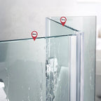 Bi-Fold Semi-Frameless Shower Door with 5/16" Laminated Tempered Glass