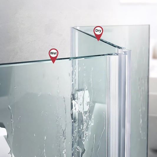 Bi-Fold Semi-Frameless Shower Door with 5/16" Laminated Tempered Glass