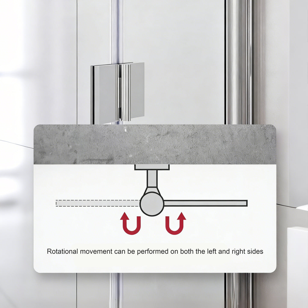 Tri-Fold Semi-Frameless Shower Door with 5/16" Laminated Tempered Glass