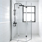 Tri-Fold Semi-Frameless Shower Door with 5/16" Laminated Tempered Glass