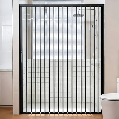 Folding Framed Shower Door with 4mm Crystal Clear Acrylic Panel in Gungray