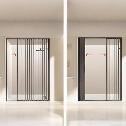 Folding Framed Shower Door with 4mm Crystal Clear Acrylic Panel in Gungray