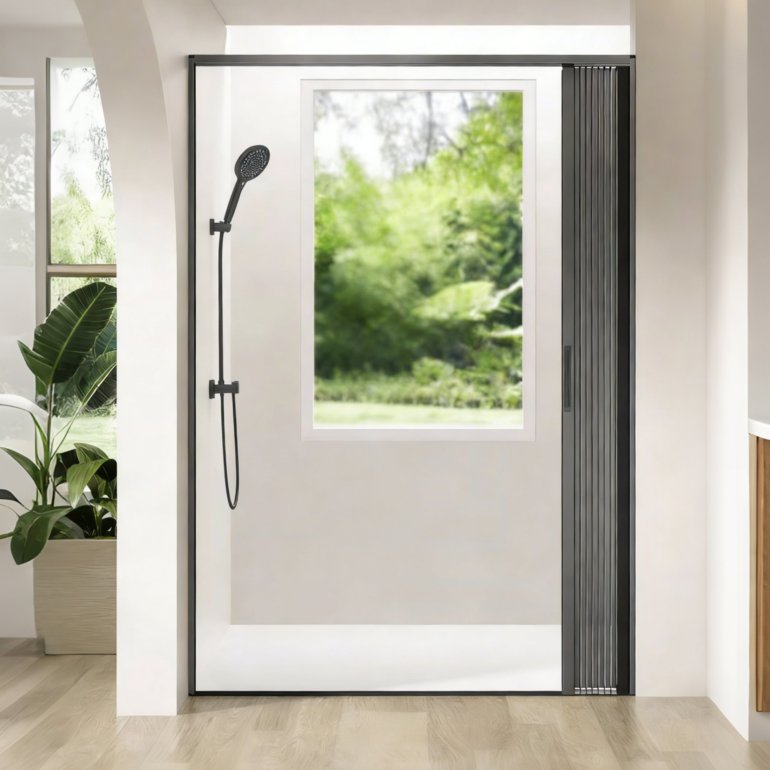 Folding Framed Shower Door with 4mm Crystal Clear Acrylic Panel in Gungray
