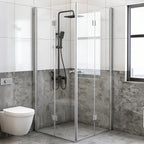 Tri-Fold Semi-Frameless Shower Door with 5/16" Laminated Tempered Glass