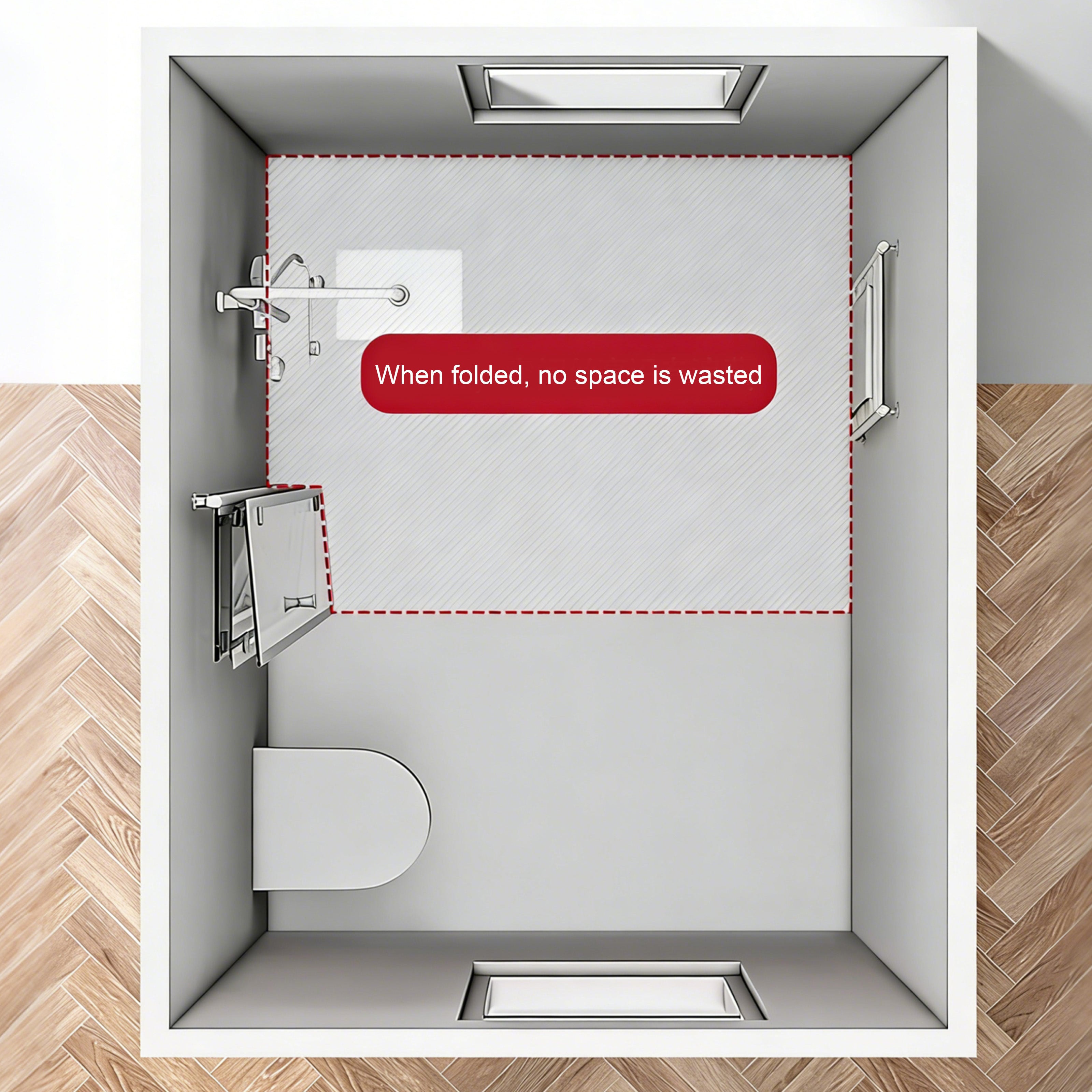 Tri-Fold Semi-Frameless Shower Door with 5/16" Laminated Tempered Glass