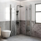 Tri-Fold Semi-Frameless Shower Door with 5/16" Laminated Tempered Glass