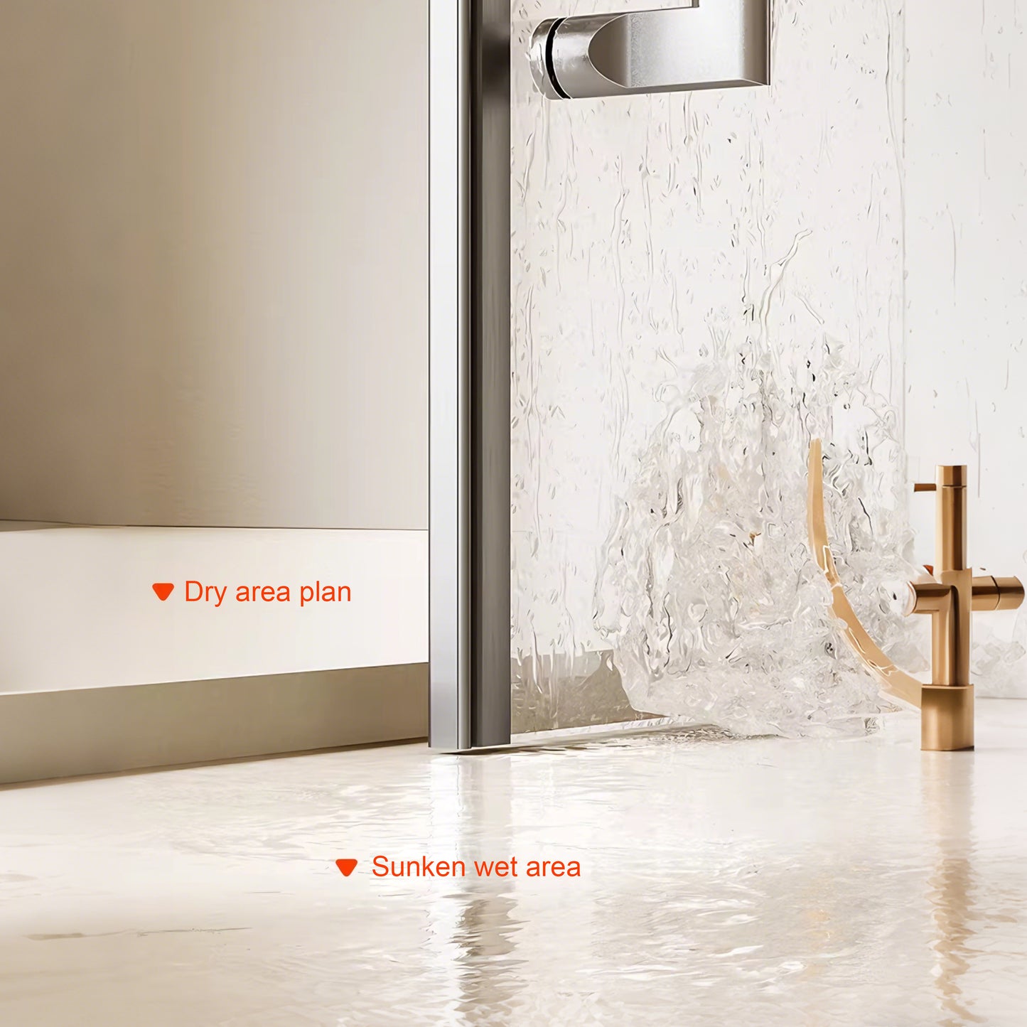 3-Panel Sliding Recessed Semi-Frameless Shower Door with 5/16" Laminated Tempered Glass