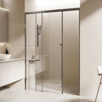 3-Panel Sliding Recessed Semi-Frameless Shower Door with 5/16" Laminated Tempered Glass