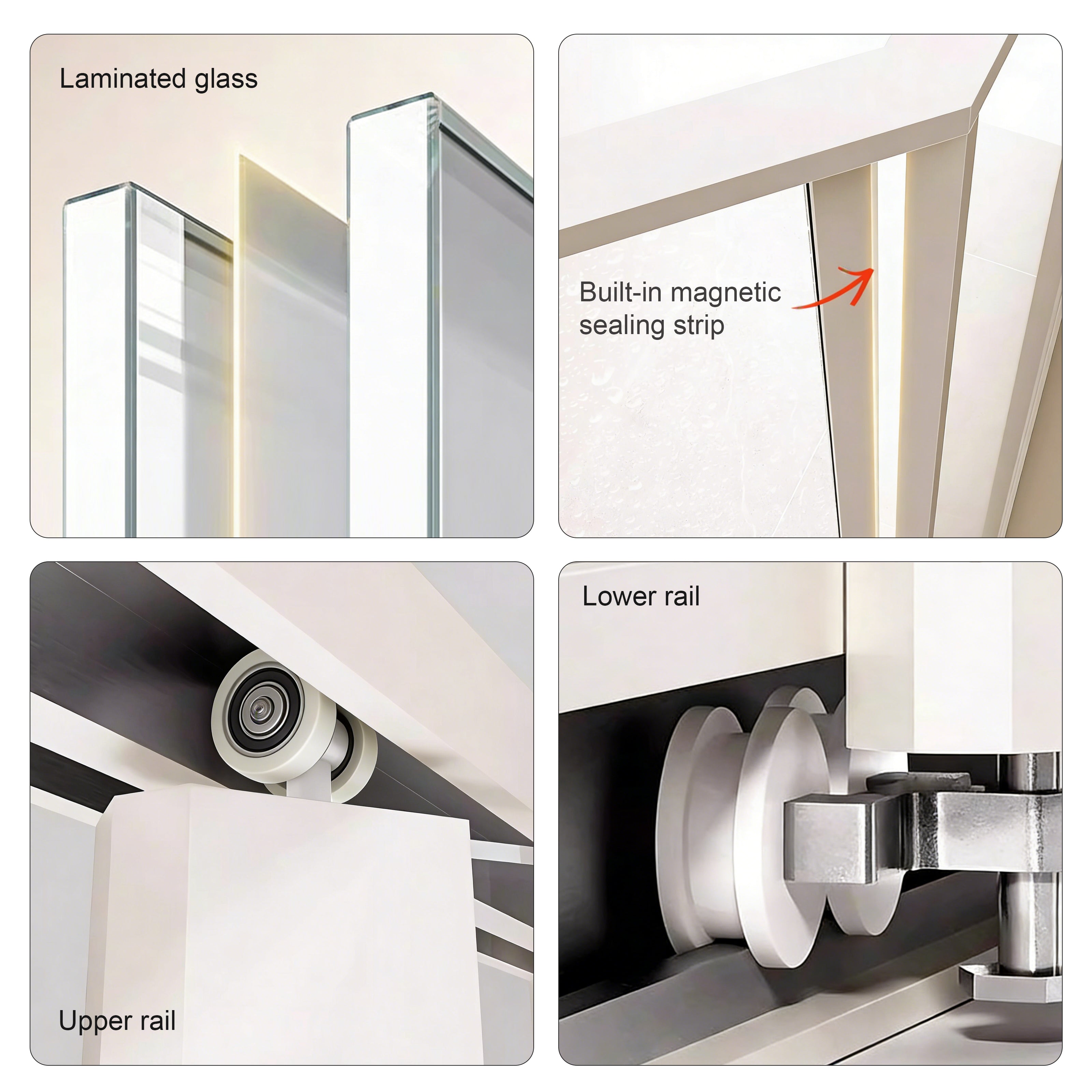 Neo-Angle Sliding Recessed Framed Corner Shower Enclosure with 5/16" Laminated Tempered Glass