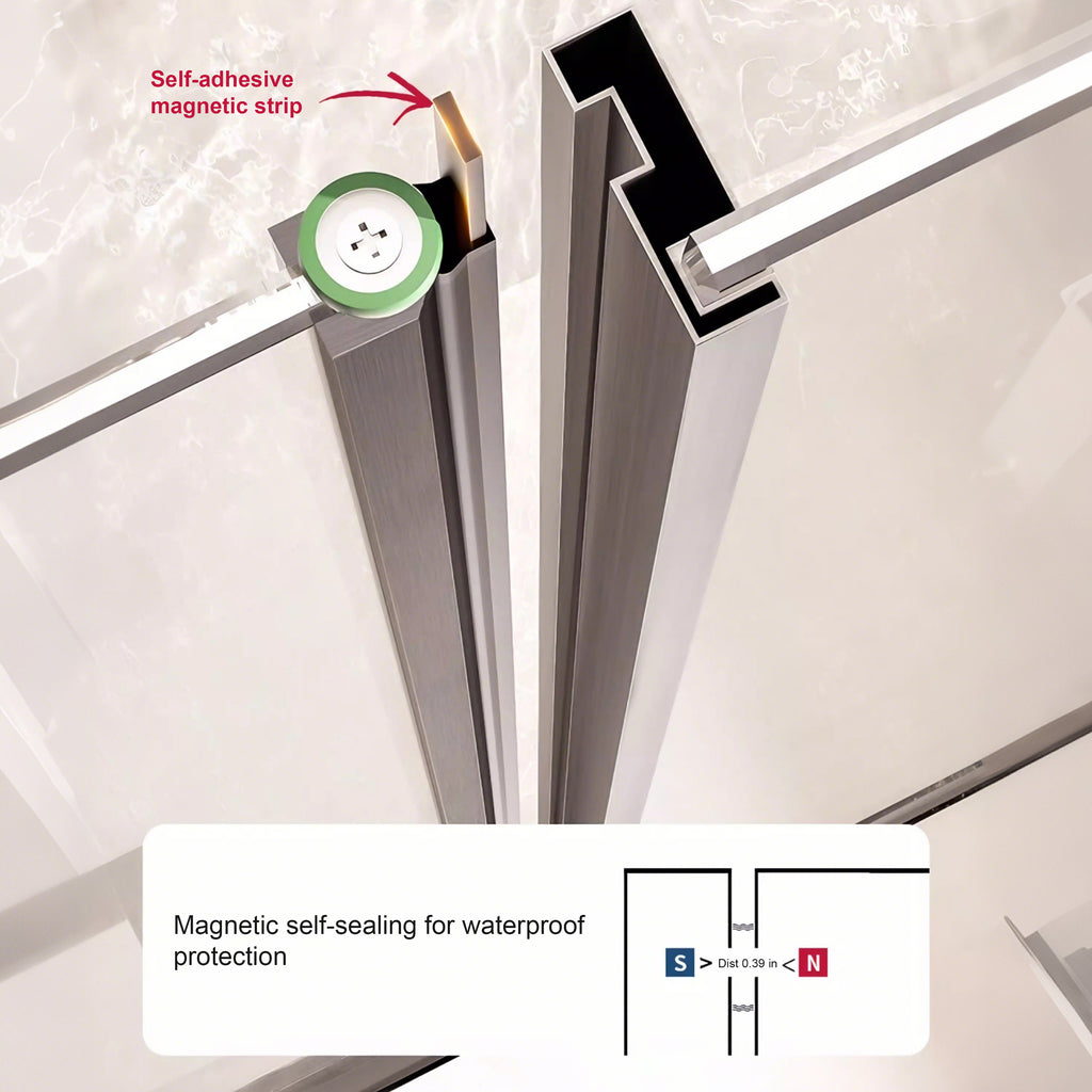 Sliding Recessed Framed Corner Shower Enclosure with 5/16" Laminated Tempered Glass
