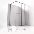 Sliding Recessed Framed Corner Shower Enclosure with 5/16" Laminated Tempered Glass