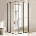 Sliding Recessed Framed Corner Shower Enclosure with 5/16" Laminated Tempered Glass
