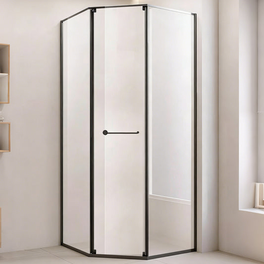 Neo-Angle Sliding Framed Corner Shower Enclosure with 5/16" Laminated Tempered Glass