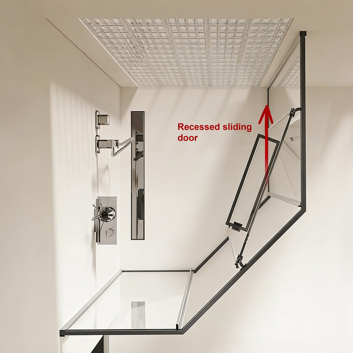 Neo-Angle Sliding Framed Corner Shower Enclosure with 5/16" Laminated Tempered Glass