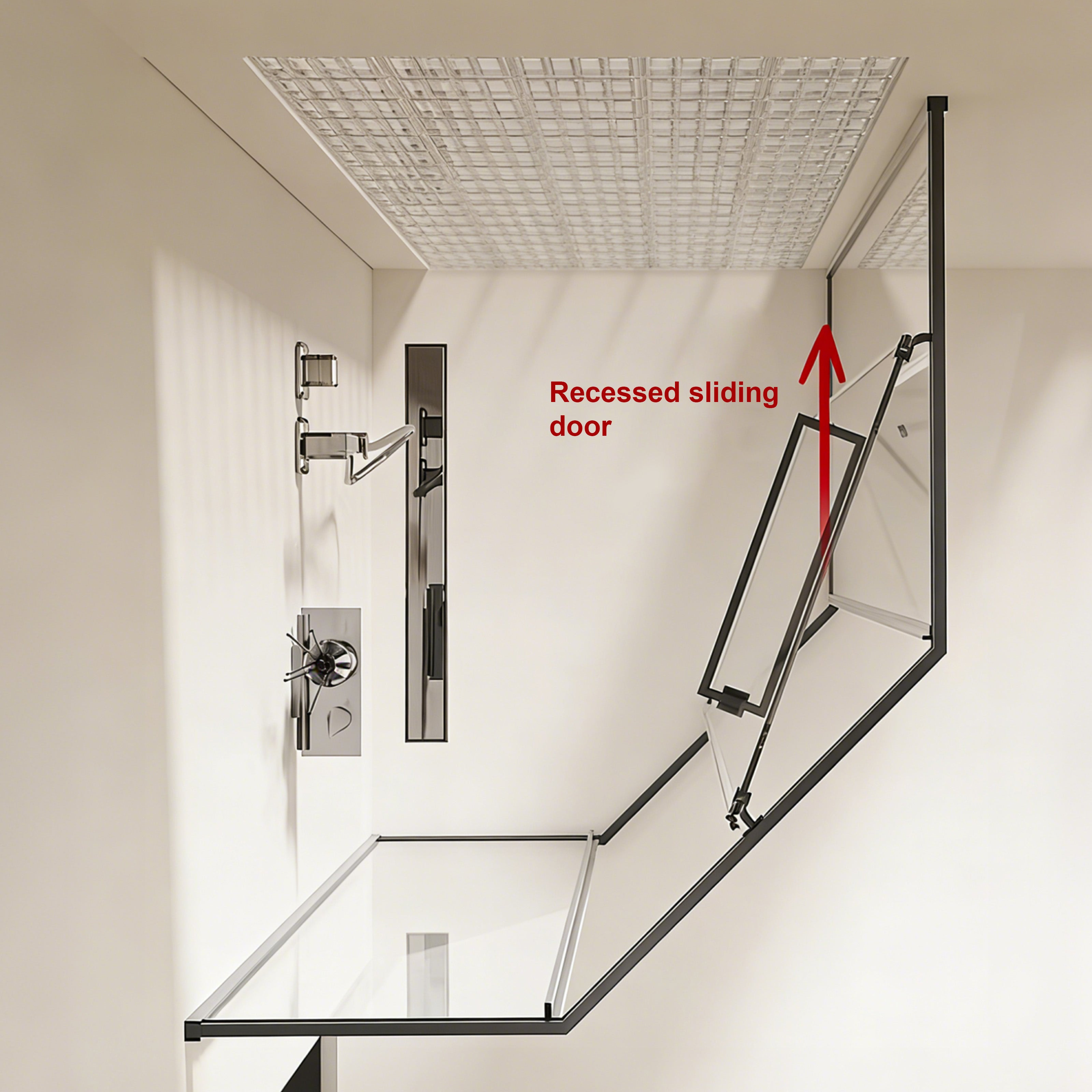 Neo-Angle Sliding Framed Corner Shower Enclosure with 5/16" Laminated Tempered Glass