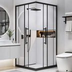 2-Door Sliding Framed Corner Shower Enclosure with 5/16" Laminated Tempered Glass
