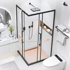 2-Door Sliding Framed Corner Shower Enclosure with 5/16" Laminated Tempered Glass