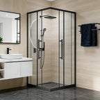2-Door Sliding Framed Corner Shower Enclosure with 5/16" Laminated Tempered Glass