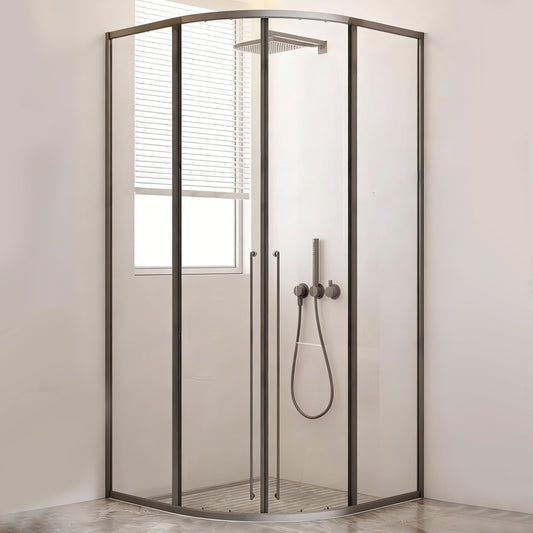 Sliding Framed Round Corner Shower Enclosure with 5/16" Laminated Tempered Glass