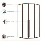 Sliding Framed Round Corner Shower Enclosure with 5/16" Laminated Tempered Glass