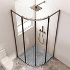 Sliding Framed Round Corner Shower Enclosure with 5/16" Laminated Tempered Glass